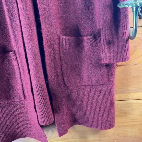Madewell Red Merino Wool Alpaca Blend  Open Front With Pockets Cardigan Size XXS - Picture 7 of 8
